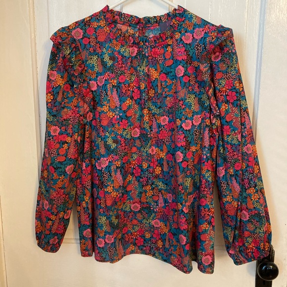 J.Crew Flutter Sleeve Top in Liberty Ciara Print - Picture 4 of 11
